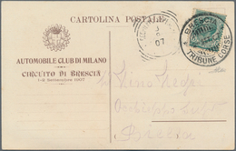 Thematik: Verkehr-Auto / Traffic-car: 1907, Italy. Colored Picture Postcard "Automobile Club De Mila - Autos