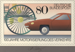 Thematik: Verkehr-Auto / Traffic-car: 1986, Bund, Nicht Angenommener Künstlerentwurf (26,5x16) Von P - Autos