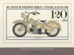 Thematik: Verkehr-Motorrad  / Traffic-motorcycle: 1983, Berlin, Original-Künstlerentwurf (28x18) Von - Motos