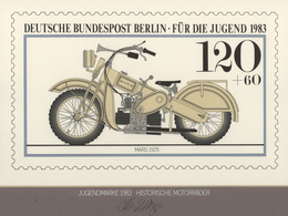 Thematik: Verkehr-Motorrad  / Traffic-motorcycle: 1983, Berlin, Original-Künstlerentwurf (28x18) Von - Motorbikes