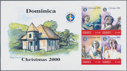Thematik: Weihnachten / Christmas: 2000, Dominica. Imperforate Miniature Sheet Of 4 For The Series " - Natale