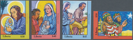 Thematik: Weihnachten / Christmas: 2007, Liberia. Complete Set "Christmas" (4 Values) In Imperforate - Noël