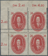 Thematik: Wissenschaft / Sciences: 1950, GDR. Corner Block Of 4 "24p Leibniz" Showing A Distinctive - Autres & Non Classés