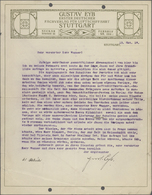 Thematik: Zeppelin / Zeppelin: Original Gustav Eyb Letter On His Letterhead Typewritten And Signed ' - Zeppelins