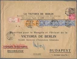 Ägypten: 1910 Printed Envelope Used Registered From Cairo To Budapest, Franked By 1pi. Ultramarine S - Sonstige & Ohne Zuordnung