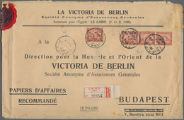 Ägypten: 1912 Printed "Papiers D'Affairs" Envelope Used Registered From Cairo To Budapest, Franked B - Sonstige & Ohne Zuordnung