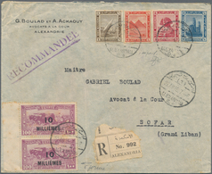 Ägypten: 1914 Pictorials 1m., 4m., 5m. And 10m. ALL IMPERF, Used Along With 1926 10m. On 100m. Pair - Autres & Non Classés