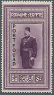 Ägypten: 1926, 50 Pia. Purple King Fouad With Vertical Black Opt. PORT FOUAD, Mint Original Gum. Cer - Autres & Non Classés