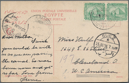 Ägypten - Schiffspost: 1908, ITALIAN MARITIME MAIL: Egypt, 2 X 2 M Green, Tied By Cds DOM ENICO BALD - Autres & Non Classés