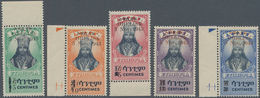 Äthiopien: 1943, War Memorial Overprints, Complete Set Of Five Values, Mint Never Hinged. - Etiopia