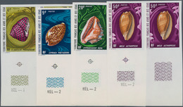 Afar Und Issa: 1972, Sea Snails Complete Set Of Four In IMPERFORATE Horizontal Pairs From Lower Marg - Sonstige & Ohne Zuordnung