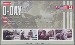 Antigua: 2004, 60th Anniversary Of D-Day Complete Set Of Two IMPERFORATE Sheetlets With Four Stamps - Antigua Und Barbuda (1981-...)