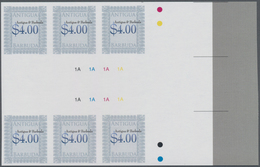 Antigua: 2009, Definitive Issue $4.00 In An IMPERFORATE Gutter Block Of Six From Right Margin With P - Antigua Et Barbuda (1981-...)