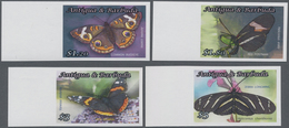 Antigua: 2010, Butterflies Complete IMPERFORATE Set Of Four (Common Buckeye, Red Postman, Red Admira - Antigua En Barbuda (1981-...)