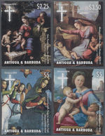 Antigua: 2014, Christmas Complete IMPERFORATE Set Of Four With Paintings From Raphael, Mint Never Hi - Antigua Et Barbuda (1981-...)