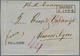 Argentinien - Vorphilatelie: 1861 Incomming Mail: Fresh Entire Letter Paid "FRANCO" With Taxation "1 - Prephilately