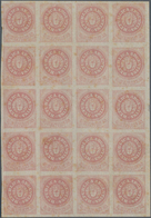 Argentinien: 1862 5c. Rose, No Accent, Block Of 20, Mint Lightly Hinged At Top, Never Hinged Else, W - Sonstige & Ohne Zuordnung