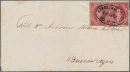 Argentinien: 1864-65 Rivadavia 5c. Brownish Rose-carmine, 4th Printing, Two Singles Used As A Pair O - Sonstige & Ohne Zuordnung