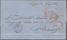 Argentinien: 1870 'Stampless Period': Letter From Buenos Aires To Paris Per British S/s "Douro" Via - Autres & Non Classés