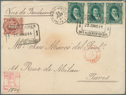 Argentinien: 1881 Registered Cover From Buenos Aires To Paris By Steamer "Niger" Via Bordeaux, Frank - Autres & Non Classés