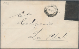 Argentinien - Ganzsachen: 1888, Stationery Envelope Riva-Davia 10 C With Watermark(!) And Black Over - Ganzsachen