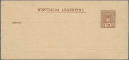 Argentinien - Ganzsachen: 1889 Unused Wrapper 1/ Centavo Brown On Buff With Stamp At Right Of Headin - Entiers Postaux