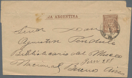 Argentinien - Ganzsachen: 1890 Used Wrapper 1/2 Centavo Brown On Buff, Local Used In Buenos Aires, P - Entiers Postaux