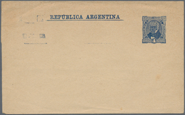 Argentinien - Ganzsachen: 1890 Unused Wrapper 4 Centavos Blue On Buff Wove Paper, Partly Double Prin - Entiers Postaux
