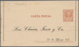 Argentinien - Ganzsachen: 1892, Stationery Letter Card M.J.Celman 3 C Brown With Perforation Shifted - Entiers Postaux