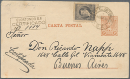 Argentinien - Ganzsachen: 1894, 2 Cent Impeforated Card Letter Uprated With 16 Cent. Belgrano Used R - Entiers Postaux