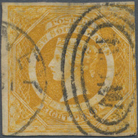 Neusüdwales: 1854-59 8d. Dull Yellow-orange, Wmk "8", Used And Cancelled By Sydney Duplex, With Slig - Lettres & Documents