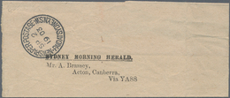 Neusüdwales: 1903 (2.9.), Stampless Small Wrapper From 'Sydney Morning Herald' Commerciall Used With - Brieven En Documenten