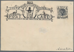 Südaustralien: 1890’s, Postcard Design Competition Postcard-size ESSAY ('Amateur' No. 13) Hand-paint - Covers & Documents