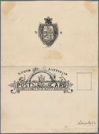 Südaustralien: 1890’s, Postcard Design Competition Postcard-size ESSAY ('Amateur' No. 13) Hand-paint - Covers & Documents