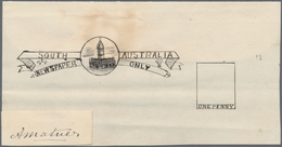 Südaustralien: 1890’s, Wrapper Design Competition ESSAY ('Amateur' No. 13) Of Heading Of Wrapper 'Ne - Storia Postale