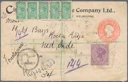 Victoria: 1903 (21.2.), QV 1d. Embossed Oval PTPO Stat. Envelope For 'Citizens Life Assurance Compan - Lettres & Documents