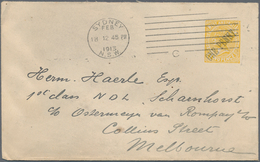 Westaustralien: 1913 (18.12.), Stat. Envelope QV 2d. Yellow Surcharged In Blue 'ONE PENNY' Commercia - Lettres & Documents