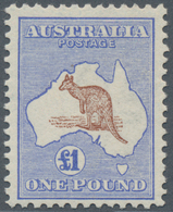 Australien: 1913, Kangaroo £1 Brown And Blue 1st Wmk. Slightly Centred To Bottom And Mint Lightly Hi - Ungebraucht