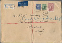 Australien: 1941 (2.6.), Large-size Registered Airmail Cover Bearing Robes 5s., Koala 4d. And KGVI 3 - Neufs