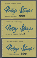 Australien - Markenheftchen: 1966, QEII 60c. Six Different Booklets Each Containing Three Panes Of F - Markenheftchen