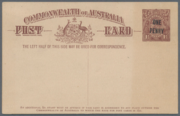 Australien - Ganzsachen: 1923, Four Different Postcards KGV 1½d. Emerald-green And 1½d. Brown Both W - Entiers Postaux