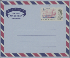 Bahamas: 1965 Unused Aerogram 8d Green And Blue Colours Are Omitted (Queens Head And Bahamas + Value - Bahamas (1973-...)