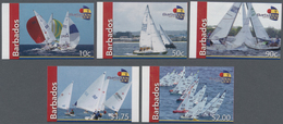 Barbados: 2010, Sailing Complete IMPERFORATE Set Of Five Showing Different Boats And Scenes, Mint Ne - Barbados (1966-...)