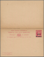 Bermuda-Inseln: 1893 Postal Stationery Card With Reply One Penny Black On Penny Half Penny Red, No O - Bermudes