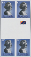 Bermuda-Inseln: 2003, Express Stamp QEII $25 In An IMPERFORATE Gutter Block Of Four With 'Crown Agen - Bermudes