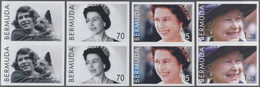 Bermuda-Inseln: 2006, 80th Birthday Of QEII Complete Set Of Four In Vertical IMPERFORATE Pairs, Mint - Bermudes