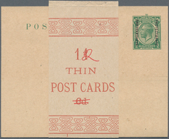 Betschuanaland: 1921, British Stat. Postcard KGV ½d. Green With Vertical Opt. 'BECHUANALAND / PROTEC - 1885-1964 Bechuanaland Protectorate
