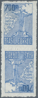 Brasilien: 1934, Cardinal Pacelli's Visit, 700r. Blue, Tête-bêche Pair, Fresh Colour, Unused No Gum. - Altri & Non Classificati