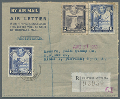 Britisch-Guyana: 1950/1971, Five Formular AIRLETTERS Bearing Different Definitives All Commercially - Britisch-Guayana (...-1966)