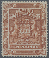 Britische Südafrika-Gesellschaft: 1892 £10 Brown, Perf 14½, MINT With First Hinge On Large Part Orig - Ohne Zuordnung